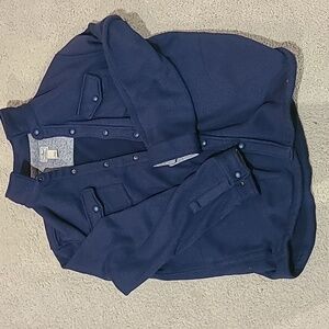 LL Bean men's fleece lined fall jacket/shirt- navy